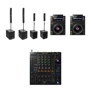 Régie  DJ 2 x Pioneer CDJ 3000 + DJM A9 + 2 x Elokance E-Slim 212 + 2 x Elokance E-Slim 110